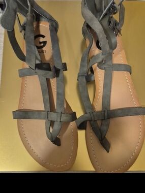 GUESS Olive Green Strappy Gladiator Sandals